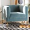 Baxton Studio Seraphin Light Blue Velvet Upholstered Gold Finished Armchair 157-9795 - alternate 9